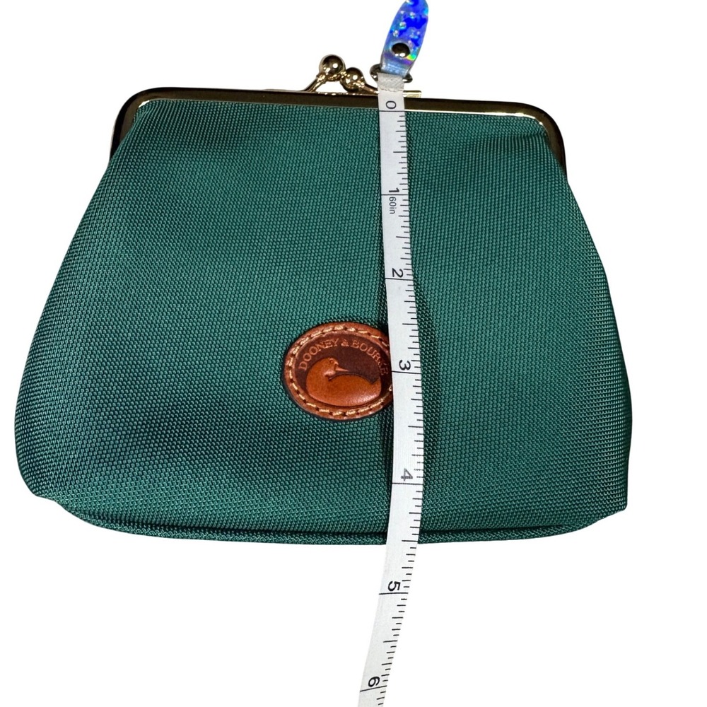 Dooney & Bourke Coin Purse Women Small Green Canvas Kiss Lock Logo - Picture 8 of 8